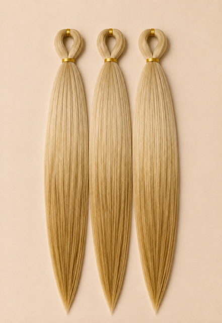 Champagneblond naar goudblond BT613 27 3-in-1 kanekalon invlechthaar van 75 cm met drie pre-stretched bundels