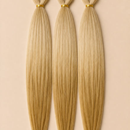 Champagneblond naar goudblond BT613 27 3-in-1 kanekalon invlechthaar van 75 cm met drie pre-stretched bundels