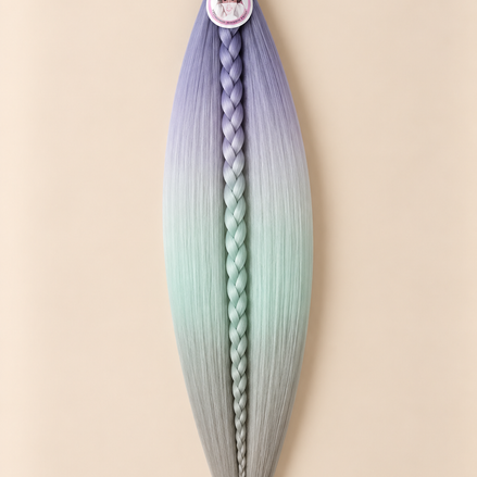 Easy Braid invlechthaar lavendel zilver mint grijs ombre 4-18 70 cm