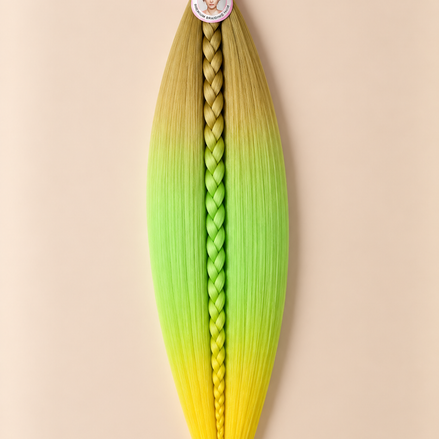 Easy Braid invlechthaar olijf groen geel ombre 4-19 70 cm