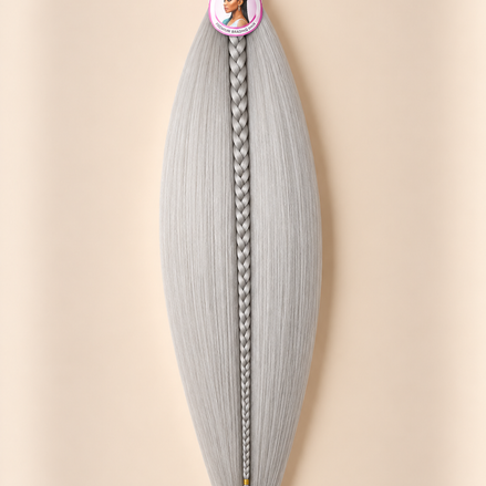 Easy Braid invlechthaar zilvergrijs kleur 60 70 cm