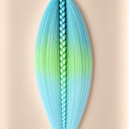 Easy Braid invlechthaar aqua mint lime ombre - De HaarBoetiek