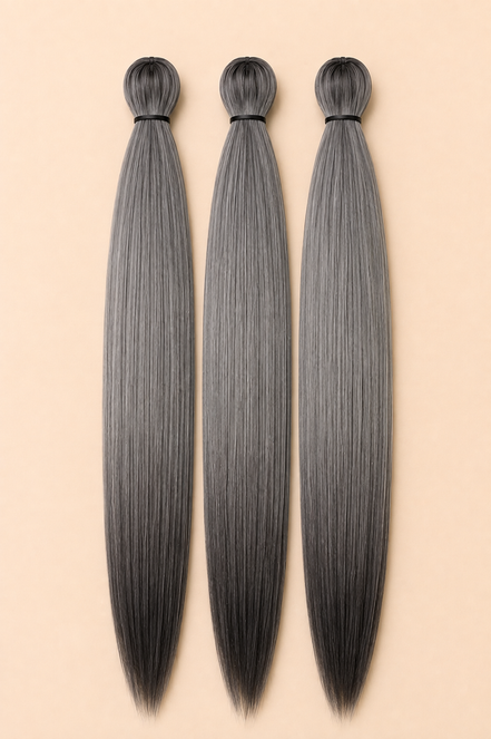 Easy Braid 3-in-1 B44 grijs zwart ombre invlechthaar 75 cm