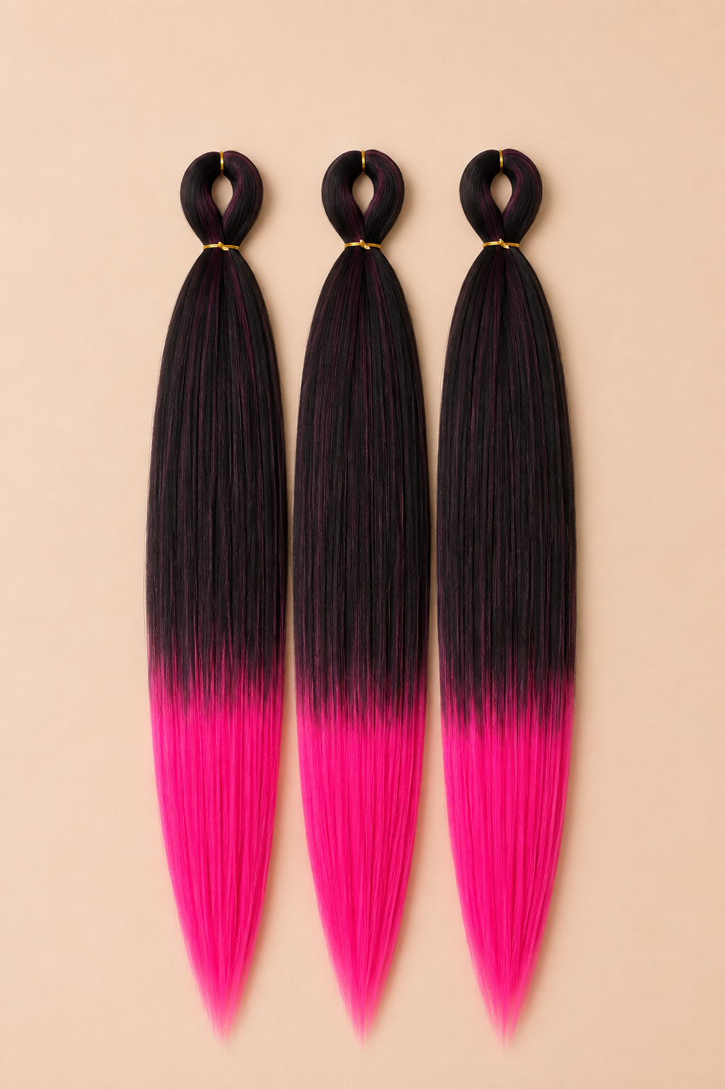 Black Orchid zwart roze ombre Easy Braid 3-in-1 kanekalon 65 cm