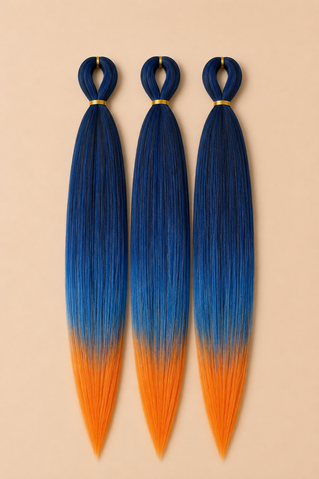 Blue Lava Easy Braid 3-in-1 kanekalon invlechthaar blauw oranje 65 cm