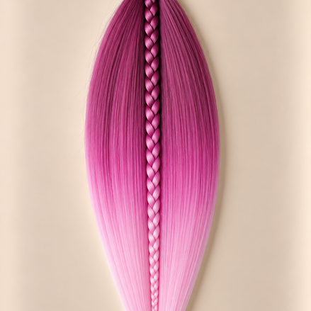 Easy Braid invlechthaar bordeaux fuchsia pastelroze ombre - De HaarBoetiek