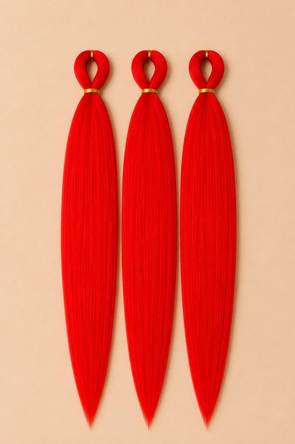 Bright Red Easy Braid 3-in-1 kanekalon invlechthaar rood 65 cm