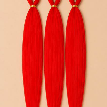 Bright Red Easy Braid 3-in-1 kanekalon invlechthaar rood 65 cm