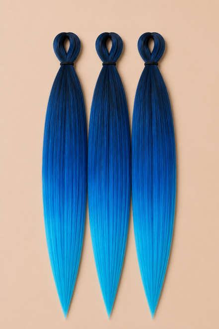 BraidOrDie Deluxe Easy Braid 3-in-1 BT1B Blue Light Blue blauw lichtblauw invlechthaar