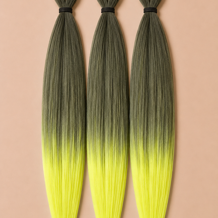 RastAfri Easy Braid 3-in-1 BT1B Neon olijfgroen neon geelgroen invlechthaar