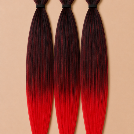 BraidOrDie Deluxe Easy Braid 3-in-1 BT1B Red rood zwart ombre invlechthaar