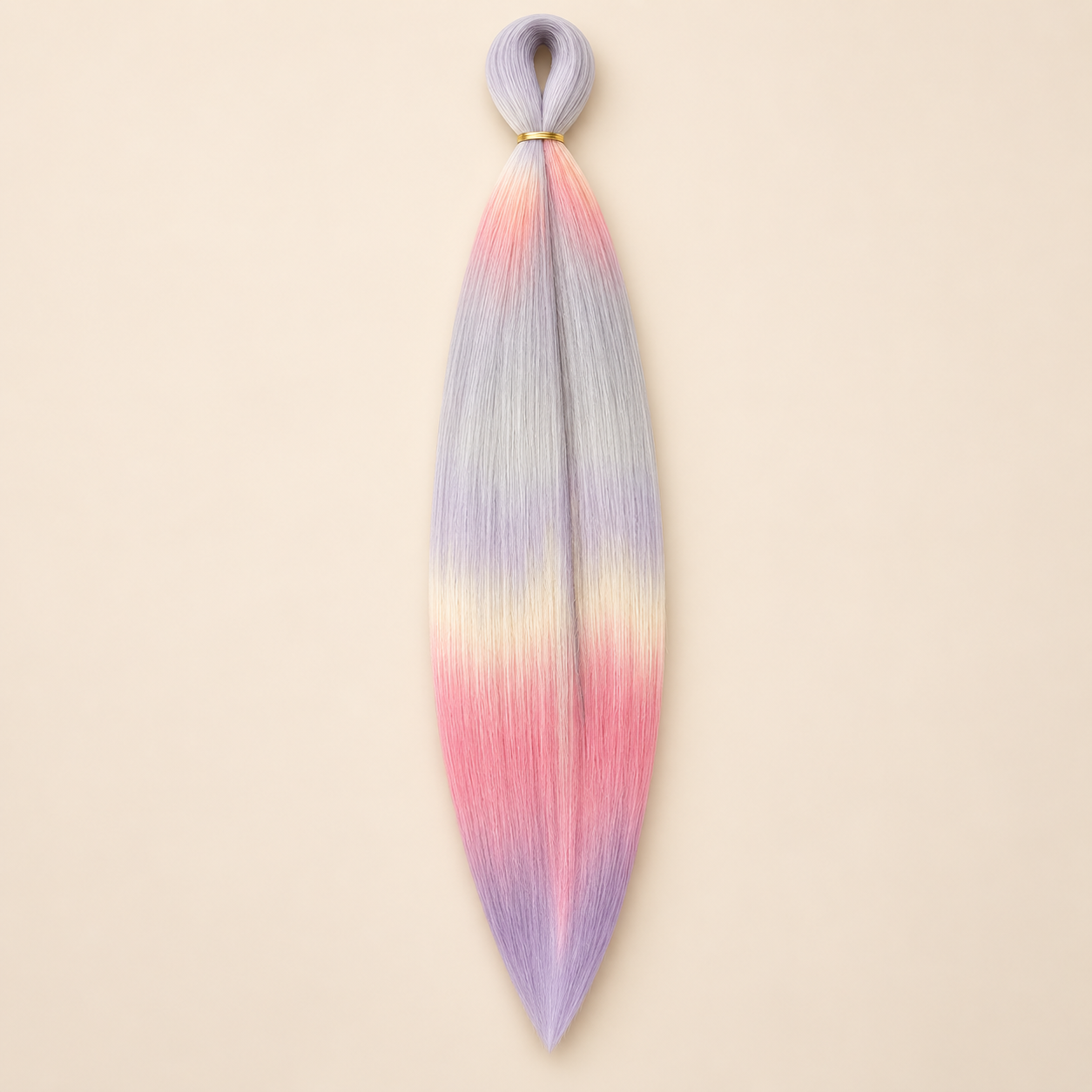 Easy Braid kanekalon vlechthaar D9-1 in zilver / roze / lila ombre op lichtbeige achtergrond