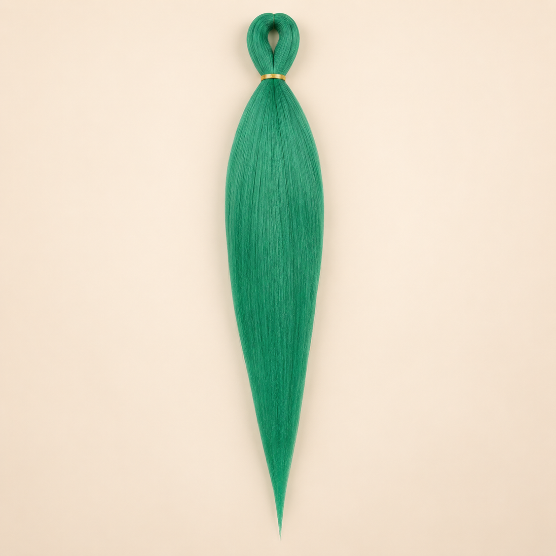 Easy Braid kanekalon vlechthaar DA-4 in teal groen op lichtbeige achtergrond