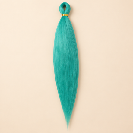 Easy Braid kanekalon vlechthaar Diamond Mint in diamond mint turquoise op lichtbeige achtergrond