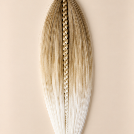 Easy Braid invlechthaar donkerblond platinum wit ombre - De HaarBoetiek
