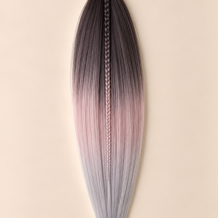 Easy Braid invlechthaar donkerbruin rose gold grijs ombre - De HaarBoetiek