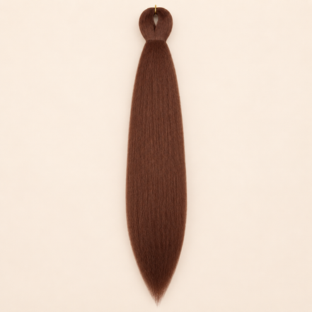 Easy Braid kanekalon vlechthaar Espresso in diep donkerbruin op lichtbeige achtergrond