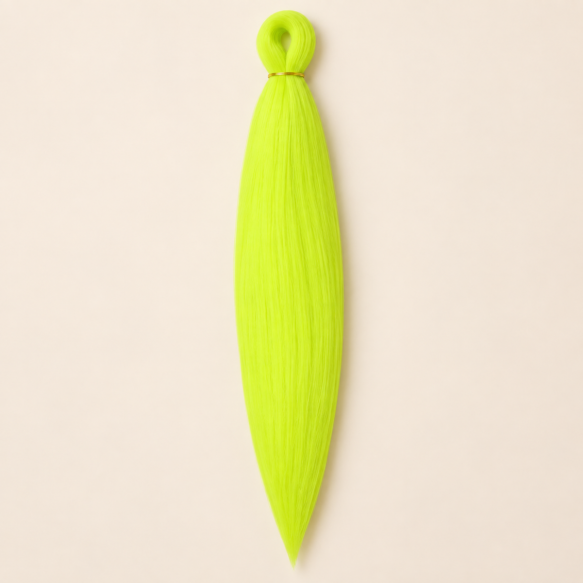 Easy Braid kanekalon vlechthaar FL1-F25 in neon lime op lichtbeige achtergrond