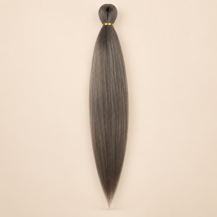 Easy Braid kanekalon vlechthaar FR L10 in donker asbruin op lichtbeige achtergrond