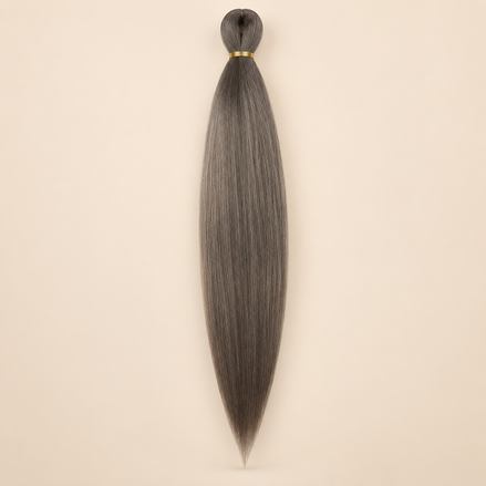 Easy Braid kanekalon vlechthaar FR L10 in donker asbruin op lichtbeige achtergrond