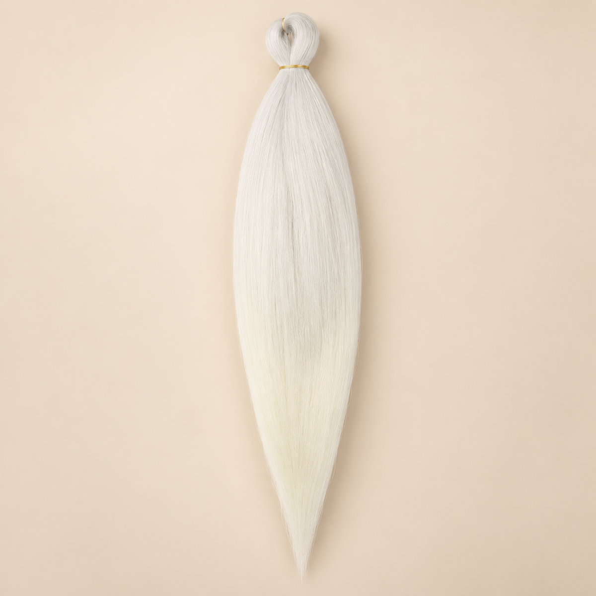Easy Braid kanekalon vlechthaar FR L14 in helder wit op lichtbeige achtergrond