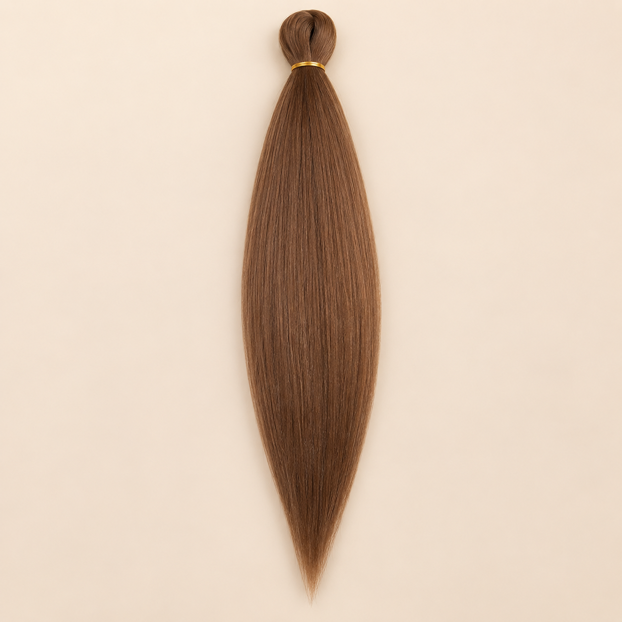 Easy Braid kanekalon vlechthaar FR L15 in warm middenbruin op lichtbeige achtergrond