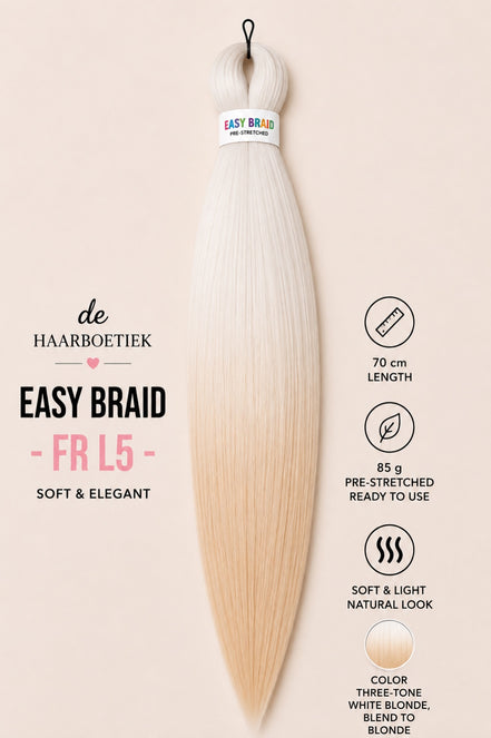 Easy Braid Premium FR L5 witblond naar blond invlechthaar 70 cm - De HaarBoetiek