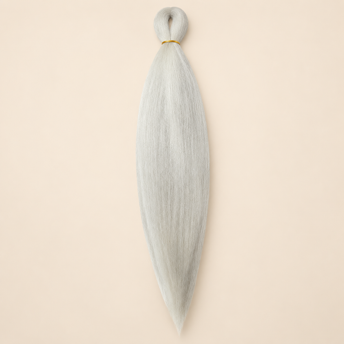 Easy Braid kanekalon vlechthaar FR L6 in zilverwit op lichtbeige achtergrond