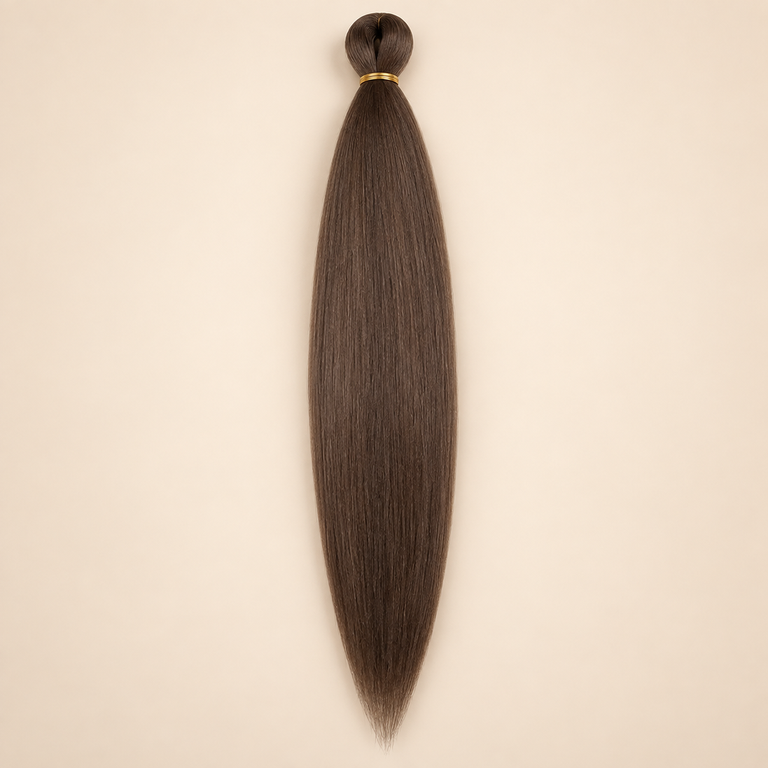 Easy Braid kanekalon vlechthaar FR L7 in donkerbruin op lichtbeige achtergrond