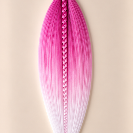 Easy Braid invlechthaar fuchsia roze wit ombre - De HaarBoetiek