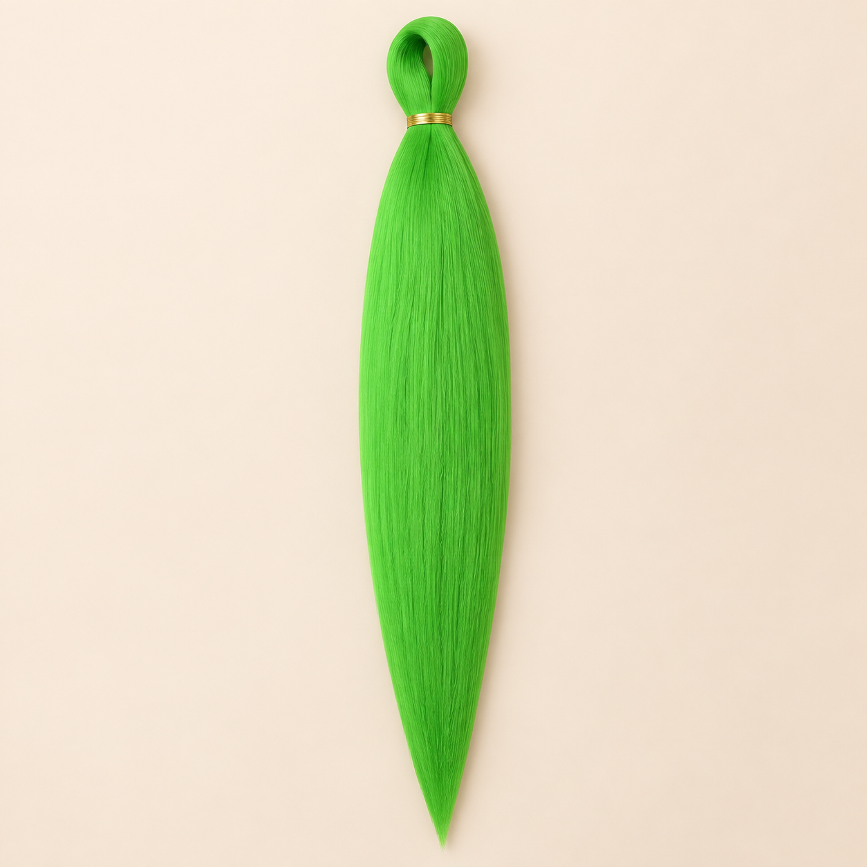 Easy Braid kanekalon vlechthaar Green in helder groen op lichtbeige achtergrond