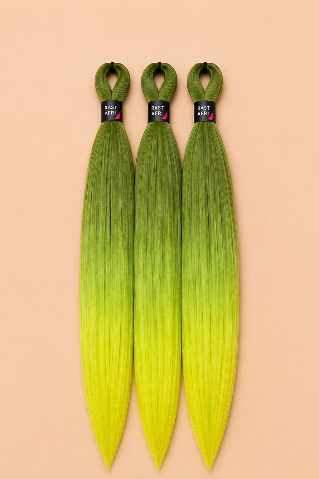 Easy Braid Greenswamp groen lime three-tone invlechthaar set van 3 - De HaarBoetiek