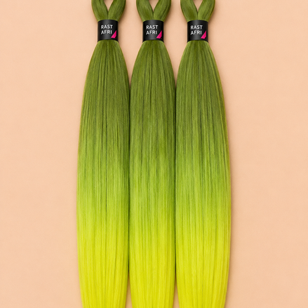 Easy Braid Greenswamp groen lime three-tone invlechthaar set van 3 - De HaarBoetiek