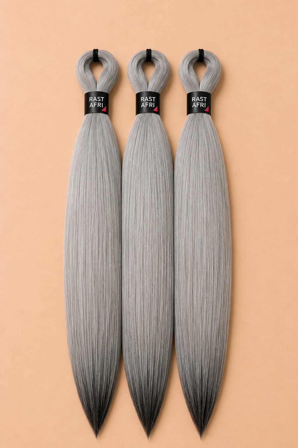 Easy Braid 3-in-1 grijs met zwarte punten 75 cm - De HaarBoetiek