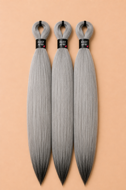 Easy Braid 3-in-1 grijs met zwarte punten 75 cm - De HaarBoetiek