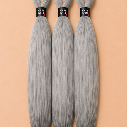 Easy Braid 3-in-1 grijs met zwarte punten 75 cm - De HaarBoetiek