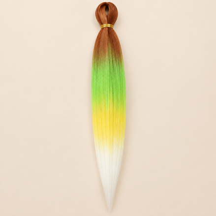 Easy Braid koper lime geel wit ombre kanekalon vlechthaar 70 cm