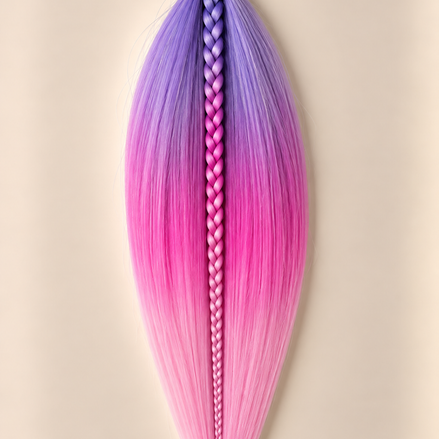 Easy Braid invlechthaar lila fuchsia roze ombre - De HaarBoetiek