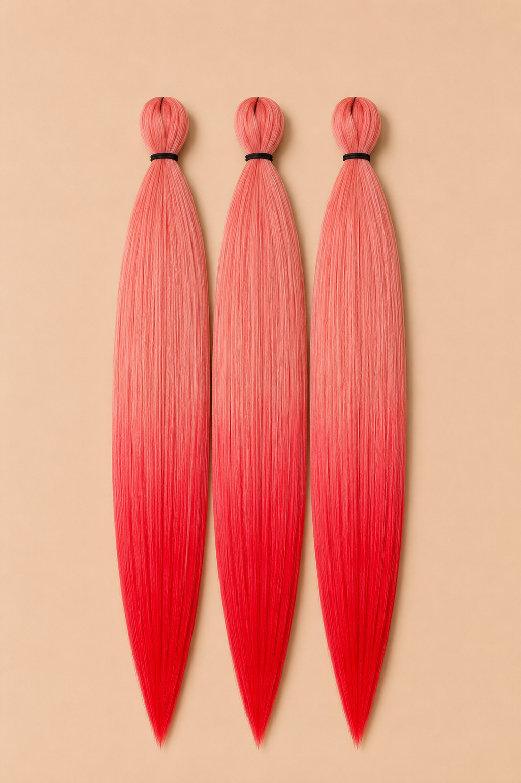 Easy Braid 3-pack ombre koraal roze rood invlechthaar