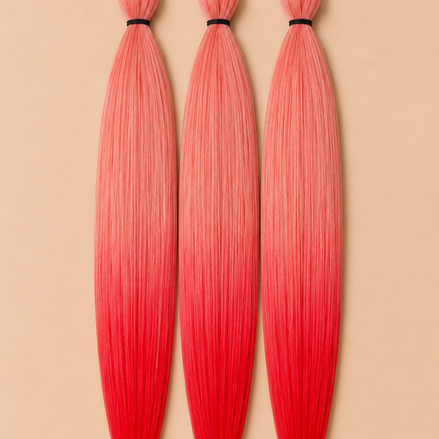 Easy Braid 3-pack ombre koraal roze rood invlechthaar