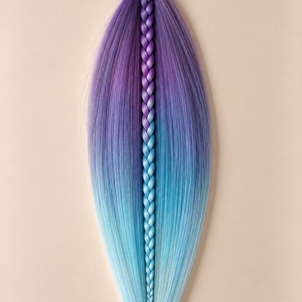 Easy Braid invlechthaar paars violet ijsblauw ombre - De HaarBoetiek