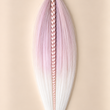 Easy Braid invlechthaar pastel roze lila wit ombre - De HaarBoetiek