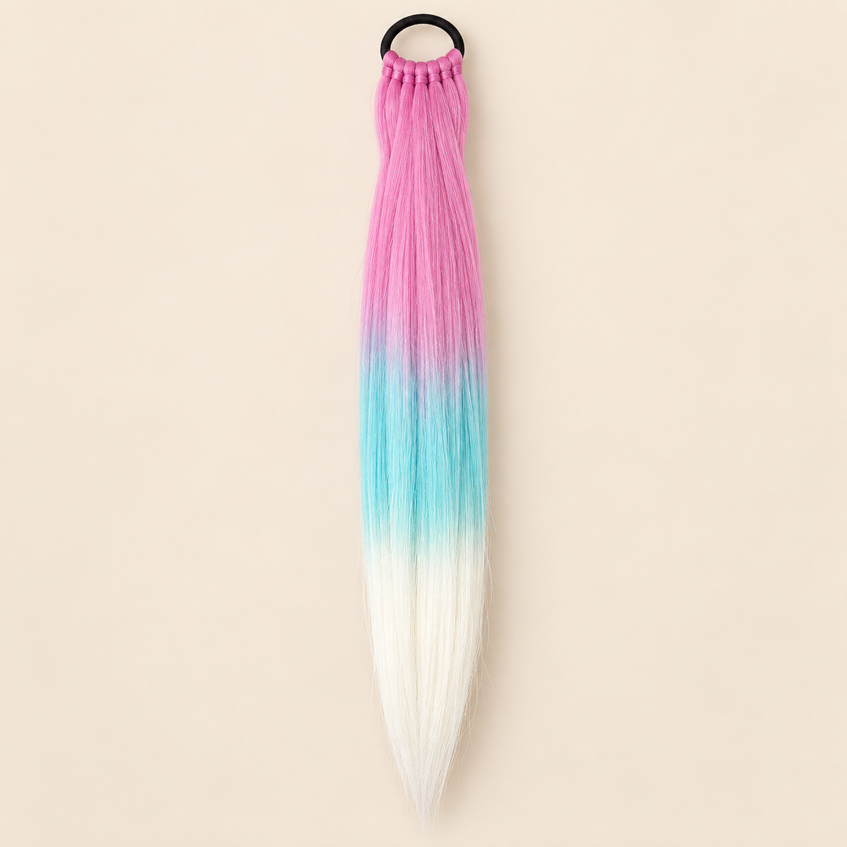 Easy Braid Ponytail 3-13 roze turquoise wit ombre 70 cm