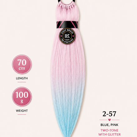Easy Braid Ponytail 2-57 Blue Pink Two-tone Glitter - De Haarboetiek