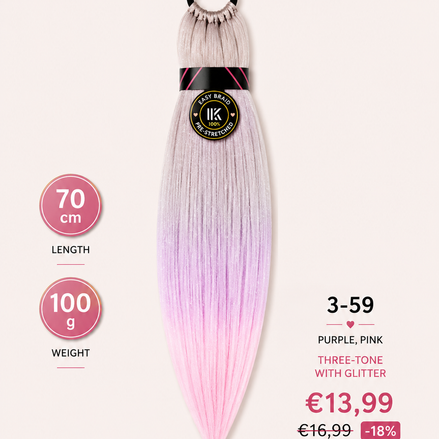 Easy Braid Ponytail 3-59 glitter 70 cm 100 g - De Haarboetiek