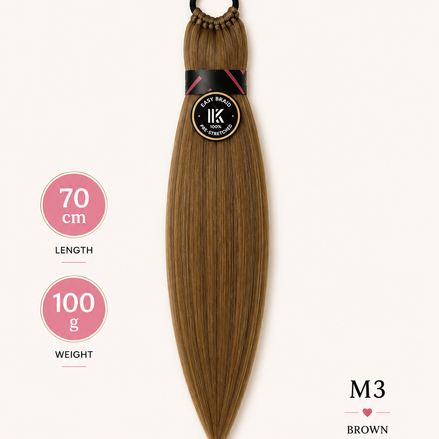 Easy Braid Ponytail M3 Brown 70 cm 100 g - de HaarBoetiek