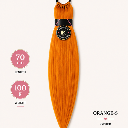 Easy Braid Ponytail Orange-S 70 cm 100 g - de HaarBoetiek