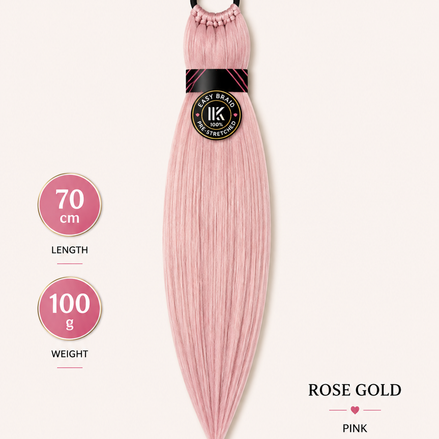 Easy Braid Ponytail Rose Gold 70 cm 100 g - de HaarBoetiek