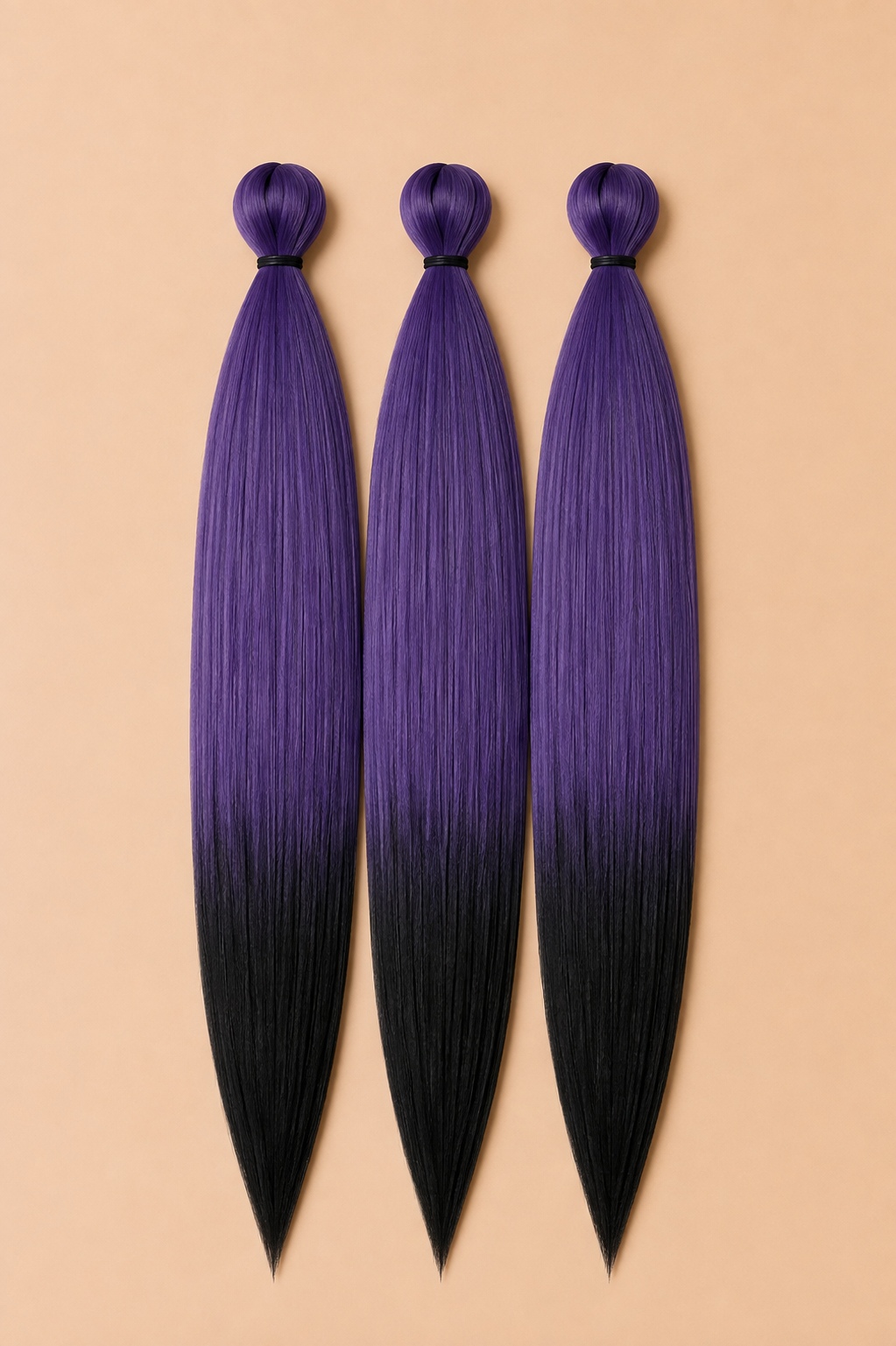 Paars zwart ombre invlechthaar 3-in-1 Easy Braid