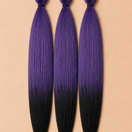Paars zwart ombre invlechthaar 3-in-1 Easy Braid